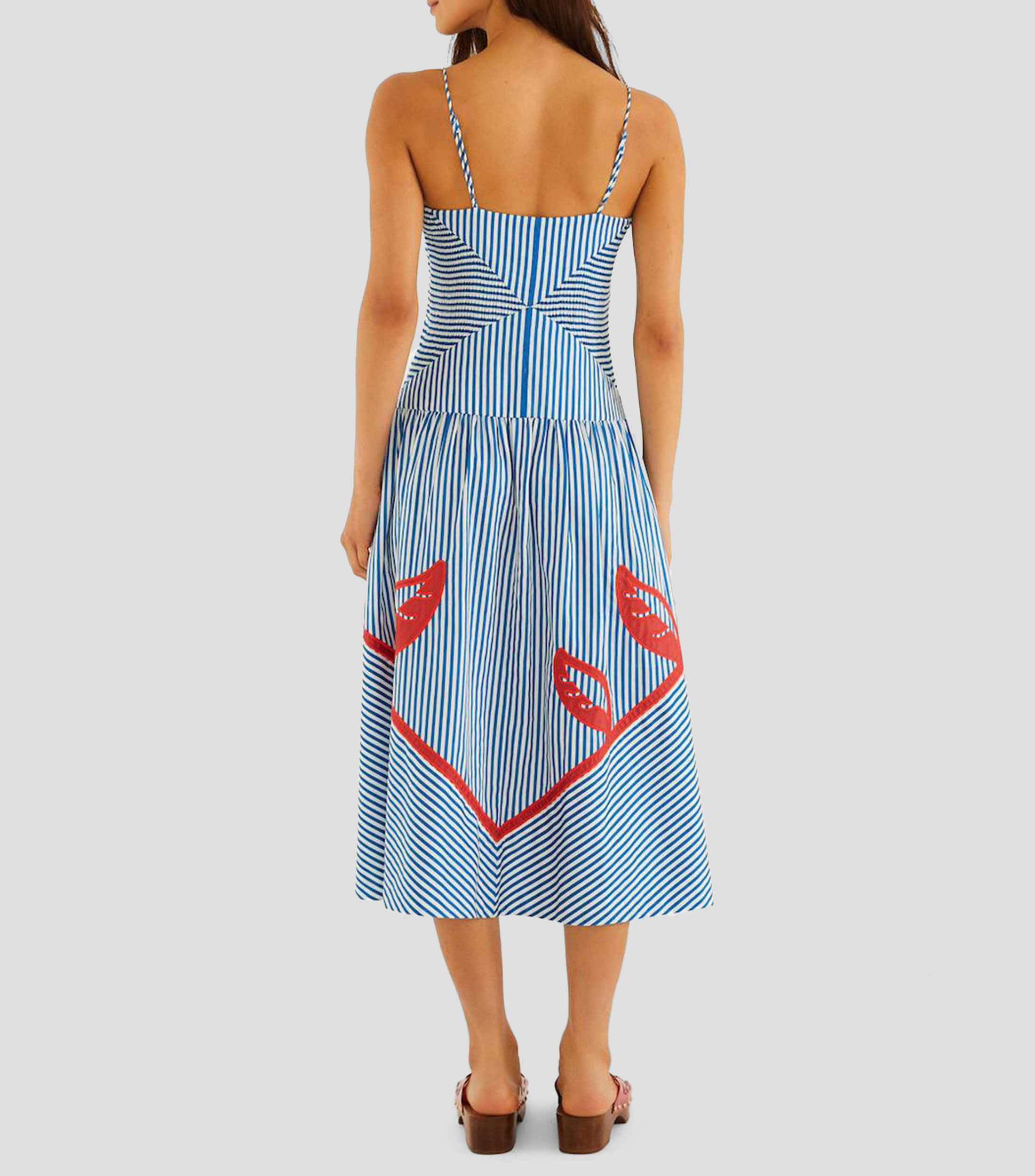 Vestido midi con rayas Sky Mujer